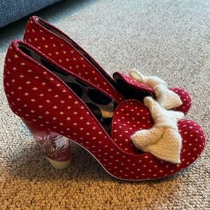 Irregular Choice Red Polka Dot Heels - size 8
